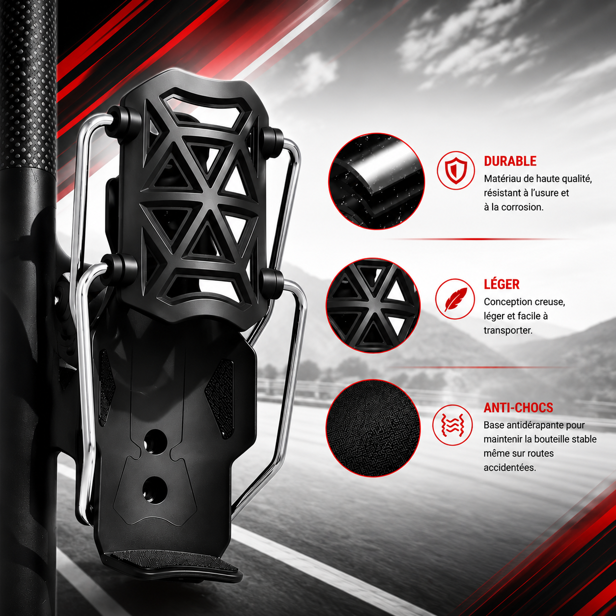 PORTE-BOUTEILLE ADAPTABLE POUR MOTORCYCLE