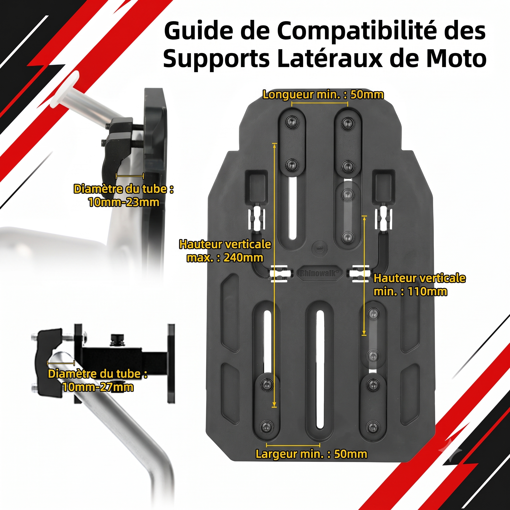 Sac Latéral Moto 35L Rhinowalk Mechanic — Quick-Release · Waterproof · MOLLE