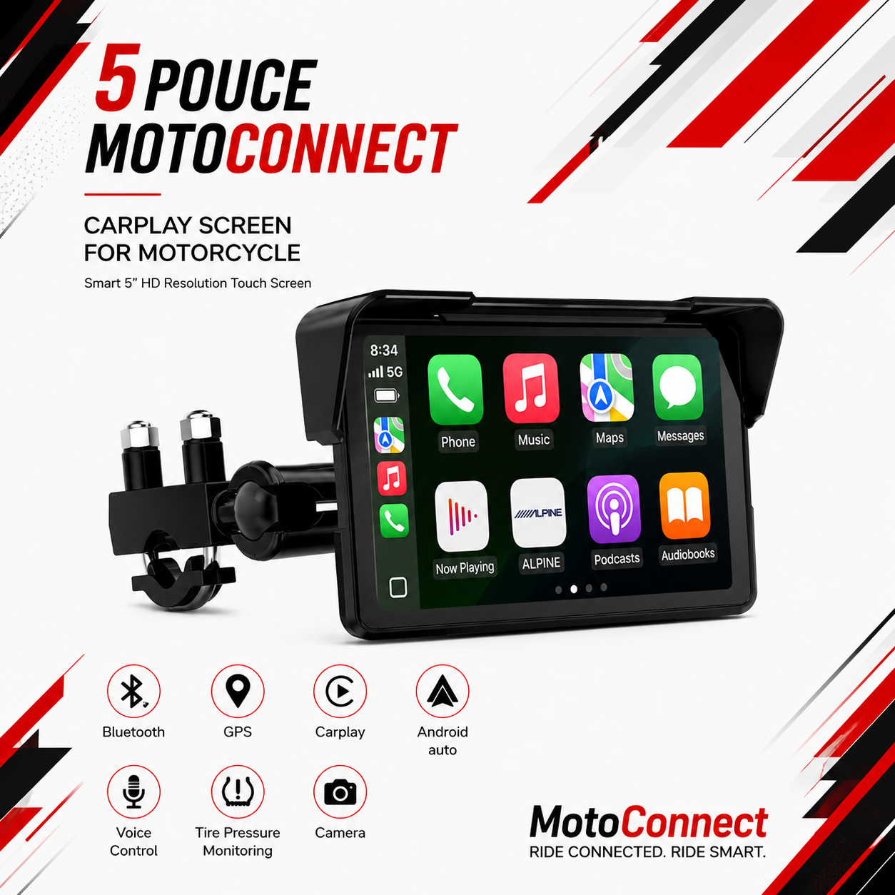 Comparatif Apple CarPlay et Android Auto sur écran moto