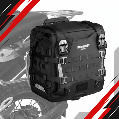 Sac Latéral Moto 35L Rhinowalk Mechanic — Quick-Release · Waterproof · MOLLE